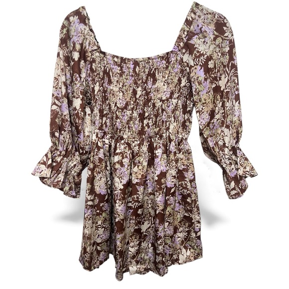 Storia NWT Brown Floral Romper - Picture 4 of 6